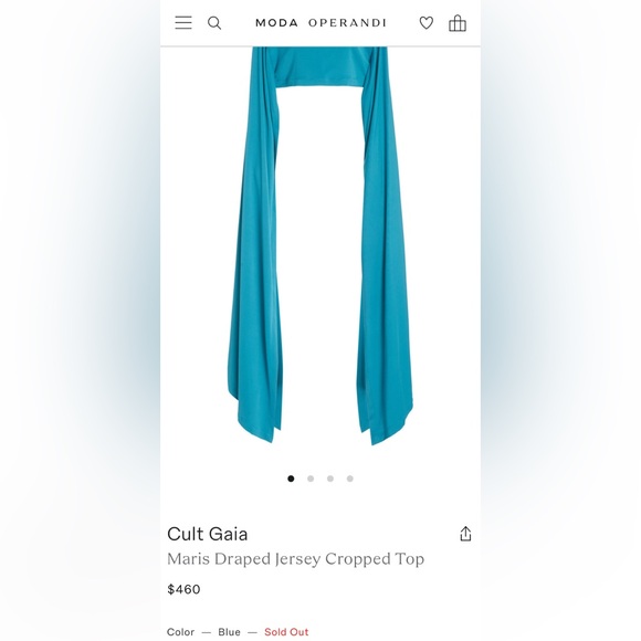 Cult Gaia NEW W/ TAGS Maris Cyn Blue Blouse with elongated sleeves.Large Soldout - Picture 2 of 8